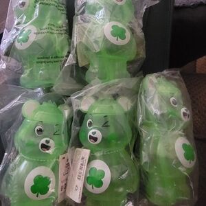 Care Bear Good Luck Bear Bottle Cups With Straw Lot Of 5